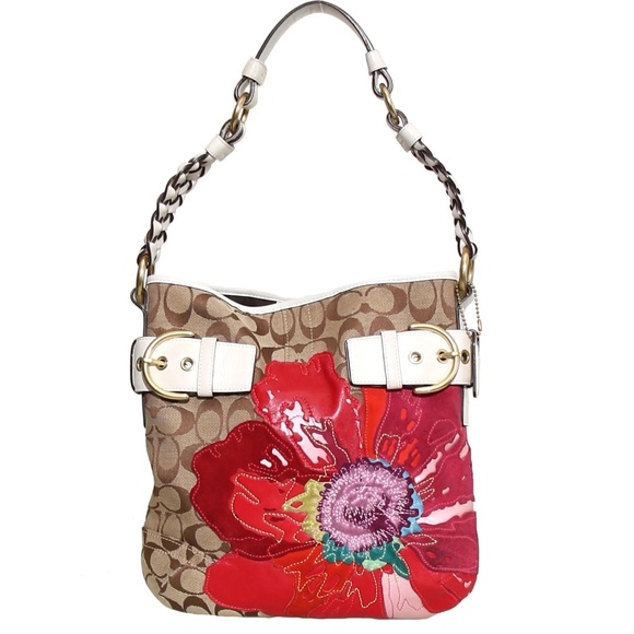 Coach Vintage Signature Poppy Monogram Shoulder Bag - Picture 1 of 4